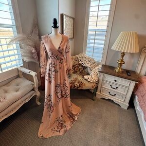 Baltic Born Floral Maxi Dress Medium Boho Romantic Cottage core